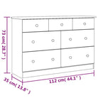 Houten ladekast van massief grenenhout met afmetingen kleine en grote lade - Commodes & ladekasten