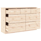 Houten ladekast van massief grenenhout met afmetingen kleine en grote lade - Commodes & ladekasten