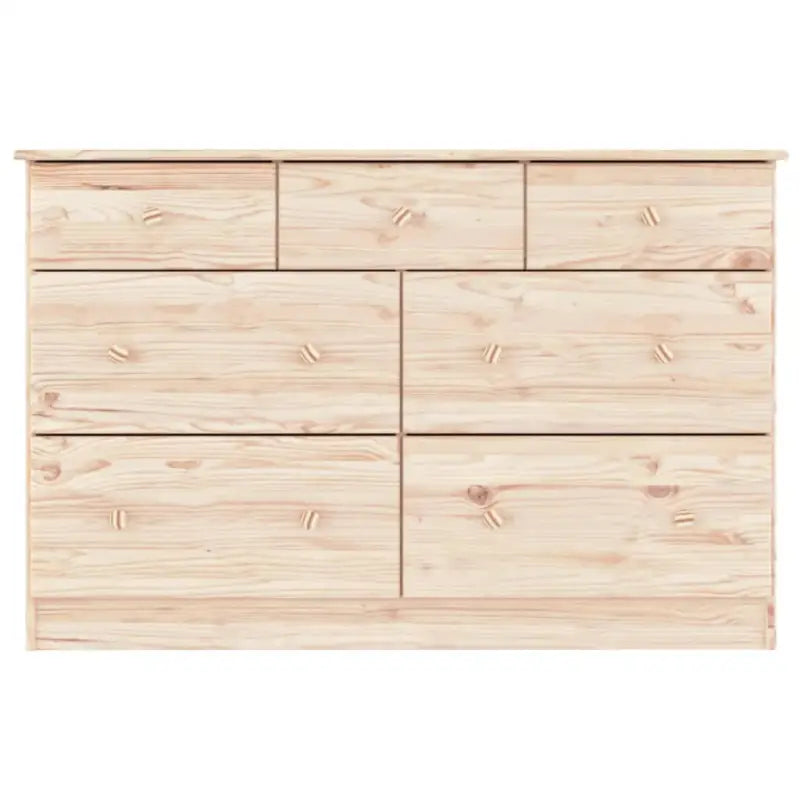 Houten ladekast van massief grenenhout met afmetingen kleine en grote lade - Commodes & ladekasten