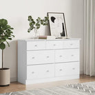 Houten ladekast van massief grenenhout met afmetingen kleine en grote lade - Wit / 1 - Commodes & ladekasten