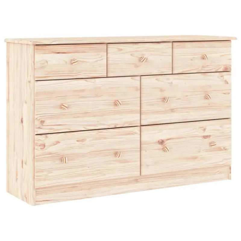 Houten ladekast van massief grenenhout met afmetingen kleine en grote lade - Commodes & ladekasten