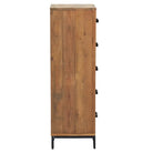 Houten ladekast van massief grenenhout met stevig bovenblad en metalen poten - Commodes & ladekasten