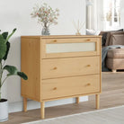 Houten ladekast van massief grenenhout voor een elegante interieurstijl - Bruin / 1 - Commodes & ladekasten