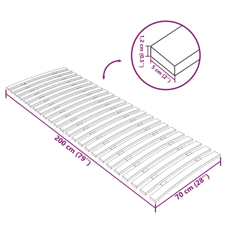 Houten lattenbodem van massief populierenhout voor bedden en platformen - Bedden & bedframes