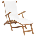 Houten ligstoel met fijn geschuurd afneembare voetensteun - Crèmewit / 1 / Ja - Ligstoelen