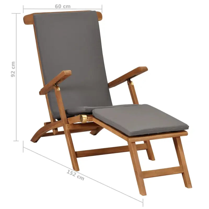 Houten ligstoel met fijn geschuurd afneembare voetensteun - Ligstoelen