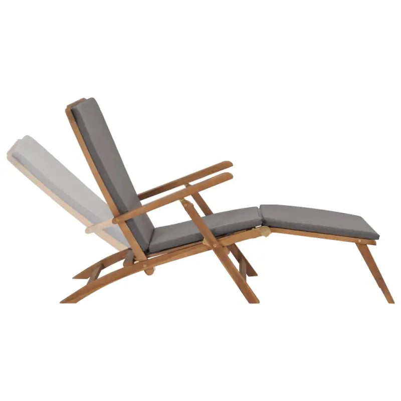 Houten ligstoel met fijn geschuurd afneembare voetensteun - Ligstoelen