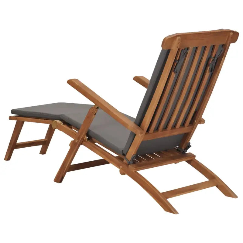 Houten ligstoel met fijn geschuurd afneembare voetensteun - Ligstoelen