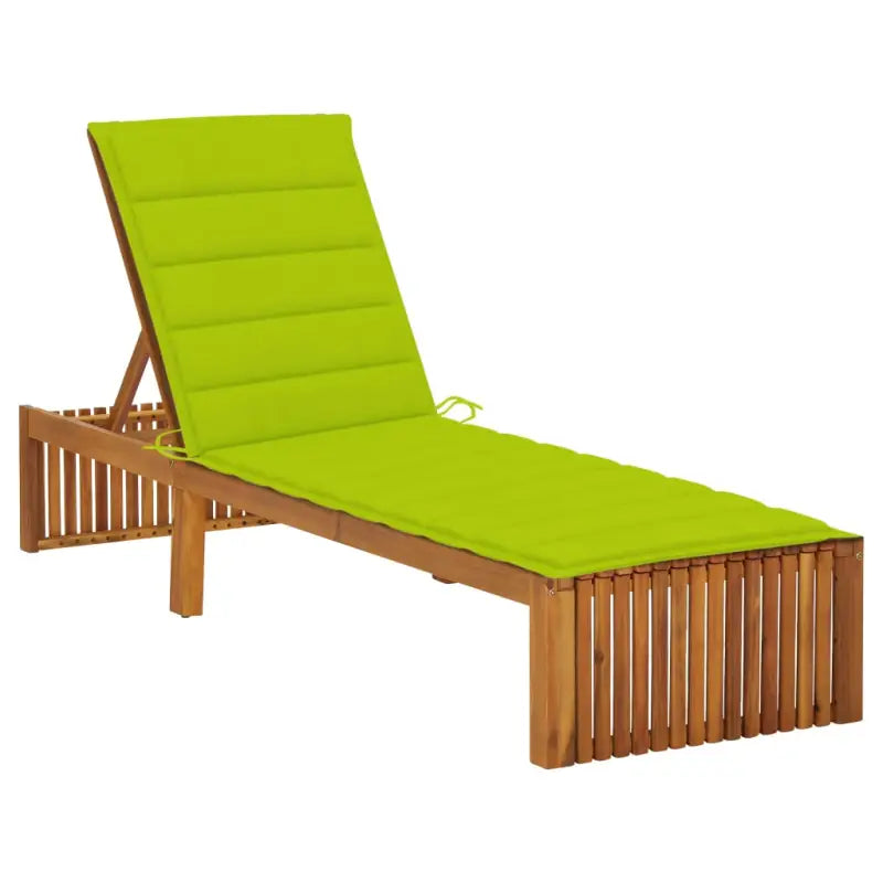 Houten Ligstoel van massief acaciahout met comfortabel kussen - Heldergroen / 1 - Ligstoelen