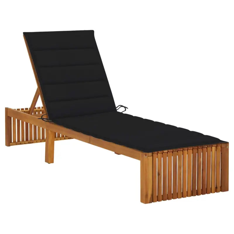 Houten Ligstoel van massief acaciahout met comfortabel kussen - Ligstoelen