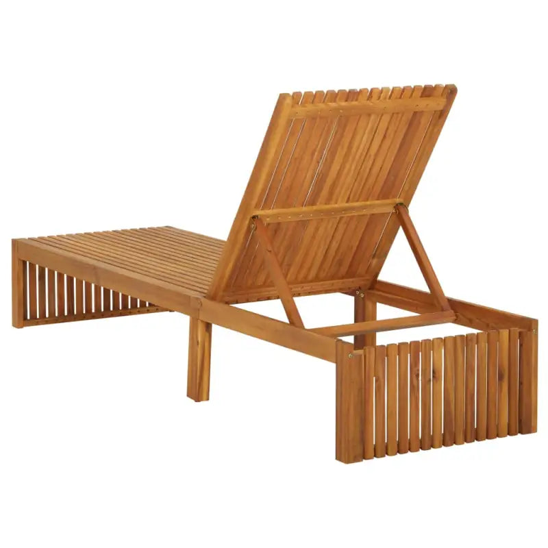 Houten Ligstoel van massief acaciahout met comfortabel kussen - Ligstoelen