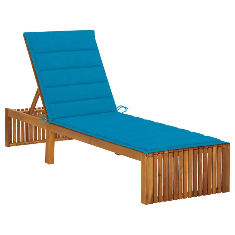 Houten Ligstoel van massief acaciahout met comfortabel kussen - Blauw / 1 - Ligstoelen