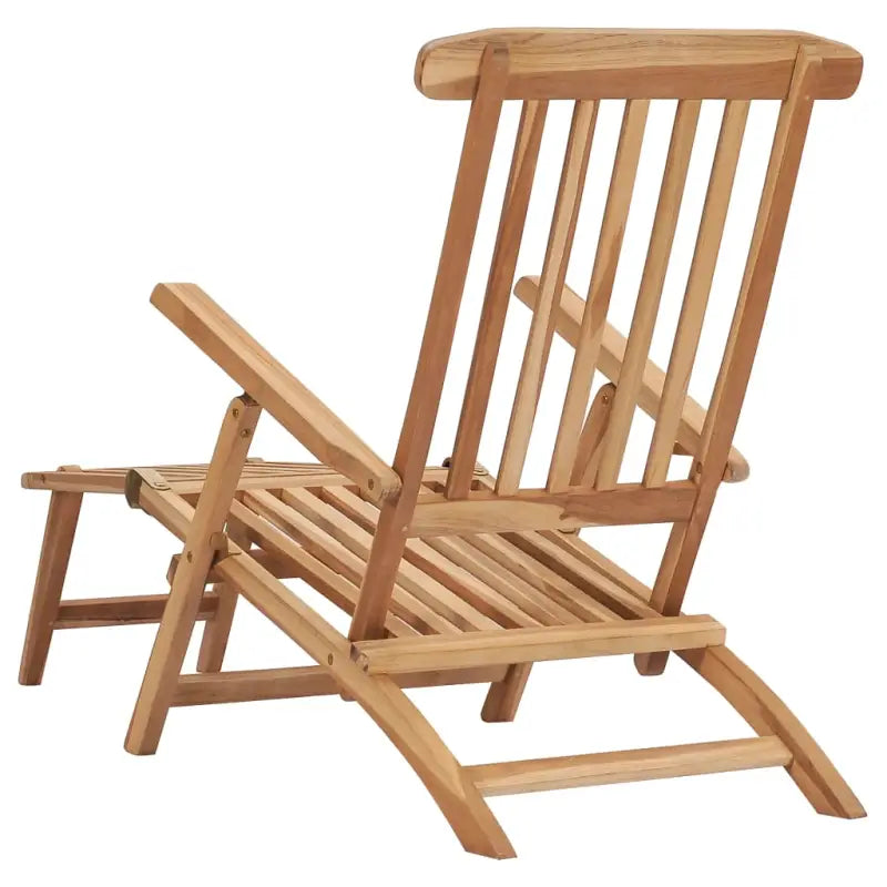 Houten ligstoelen met afneembare voetensteun en fijn geschuurd hard teakhout - Ligstoelen