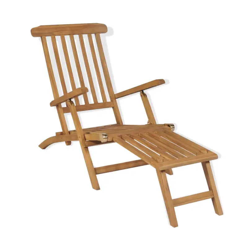 Houten ligstoelen met afneembare voetensteun en fijn geschuurd hard teakhout - 1 / 1 ligbed - Ligstoelen