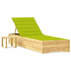 Houten Ligstoelen met Kussen en Tafeltje voor Buitenruimte - Heldergroen / 1 - Ligstoelen