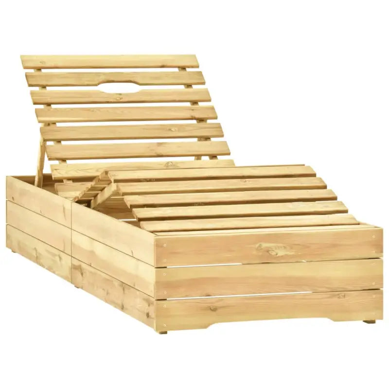 Houten Loungebed met Kussen en Tafeltje voor Buiten - Ligstoelen