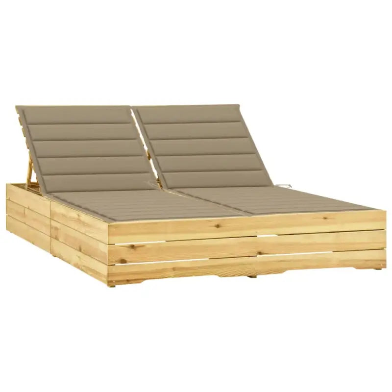 Houten loungebed met kussens voor buiten in rustieke stijl - Beige / 1 - Ligstoelen