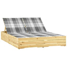 Houten loungebed met kussens voor buiten in rustieke stijl - Grijs ruitpatroon / 1 - Ligstoelen