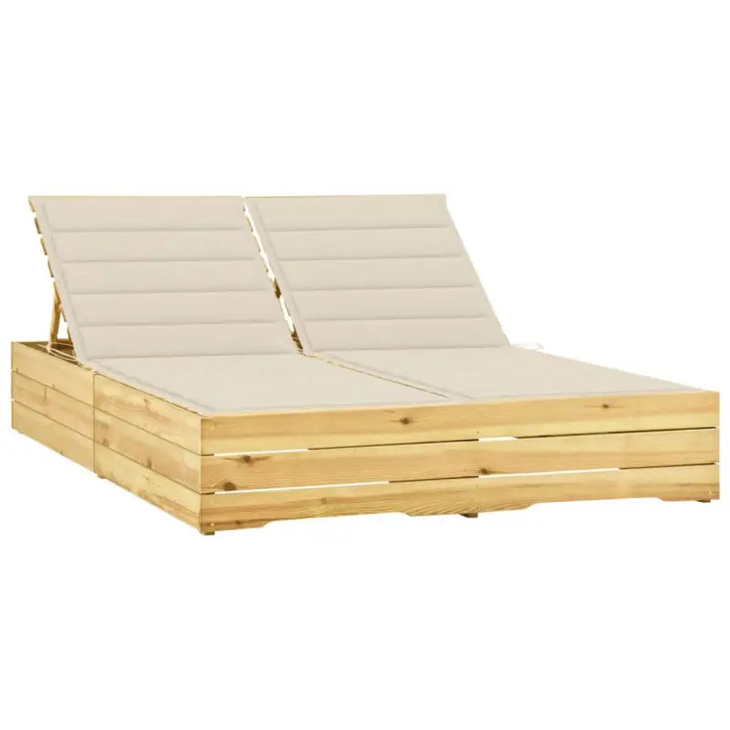 Houten loungebed met kussens voor buiten in rustieke stijl - Ligstoelen