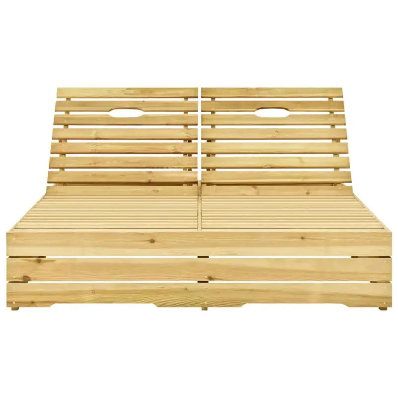 Houten loungebed met kussens voor buiten in rustieke stijl - Ligstoelen