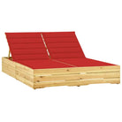 Houten loungebed met kussens voor buiten in rustieke stijl - Rood / 1 - Ligstoelen