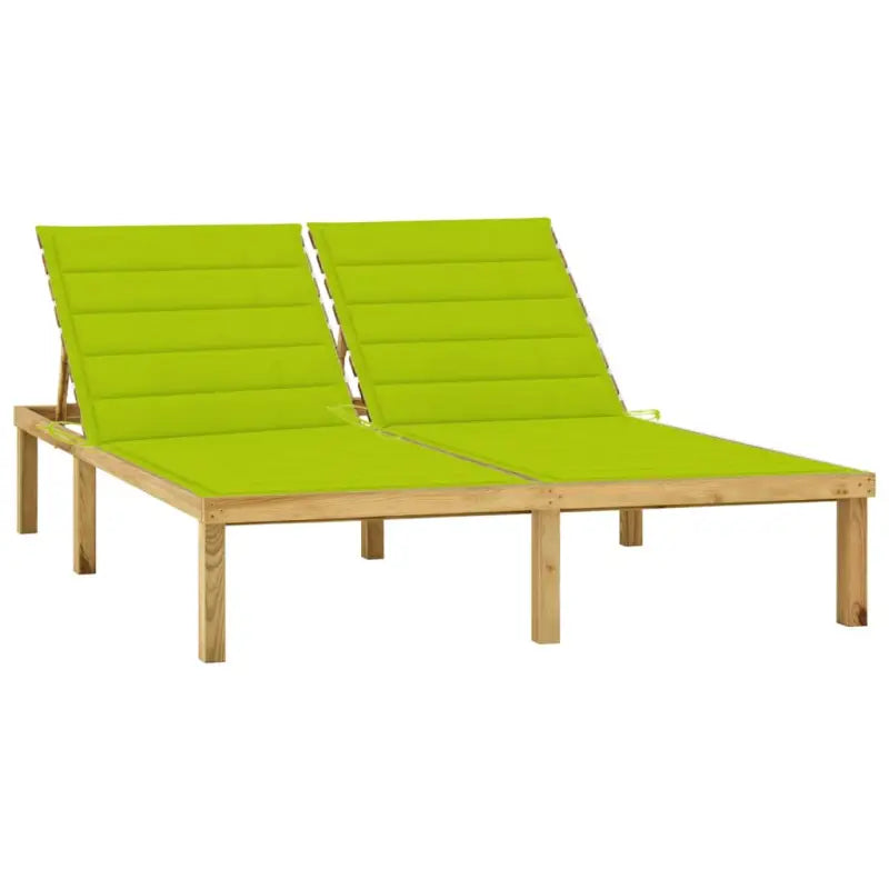Houten loungebed met kussens voor buiten met rustieke charme - Heldergroen / 1 - Ligstoelen