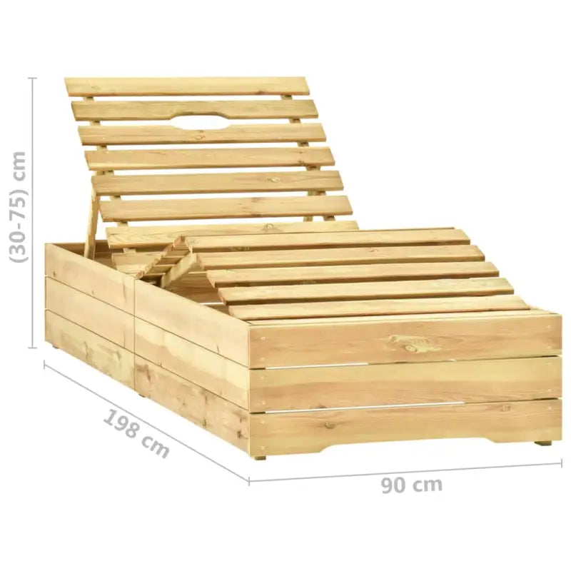 Houten loungebed voor tuin of terras met rustieke charme - 1 / Met tafel - Ligstoelen