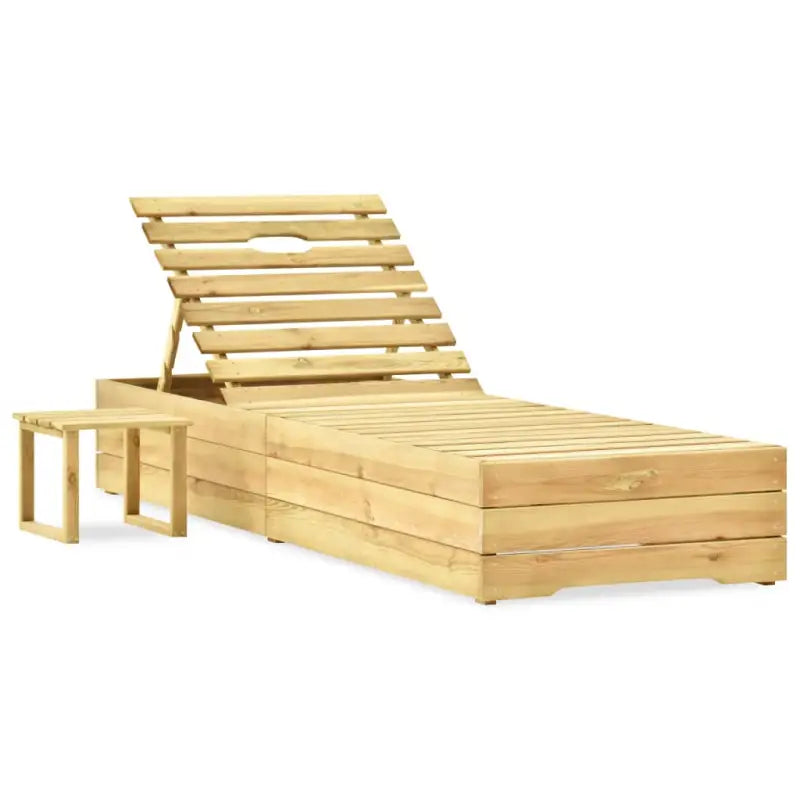 Houten loungebed voor tuin of terras met rustieke charme - 1 / Met tafel - Ligstoelen
