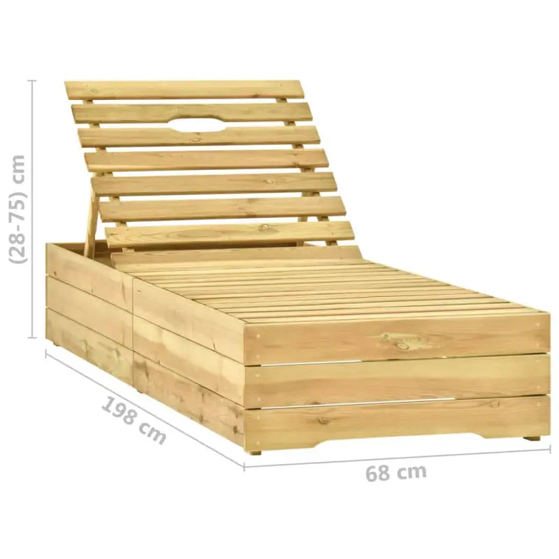 Houten loungebed voor tuin of terras met rustieke charme - Ligstoelen