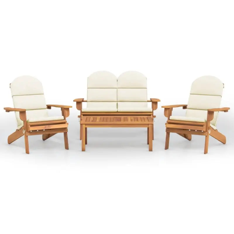 Houten loungeset in Adirondack stijl van massief acaciahout met olieafwerking - Tuinsets