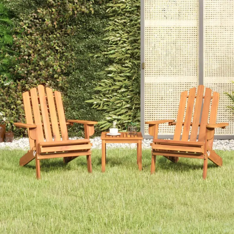Houten loungeset in Adirondack stijl van massief acaciahout - Bruin / Stoel - Tuinsets