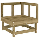 Houten loungeset in geïmpregneerd grenenhout met voetenbank en salontafel - Tuinsets