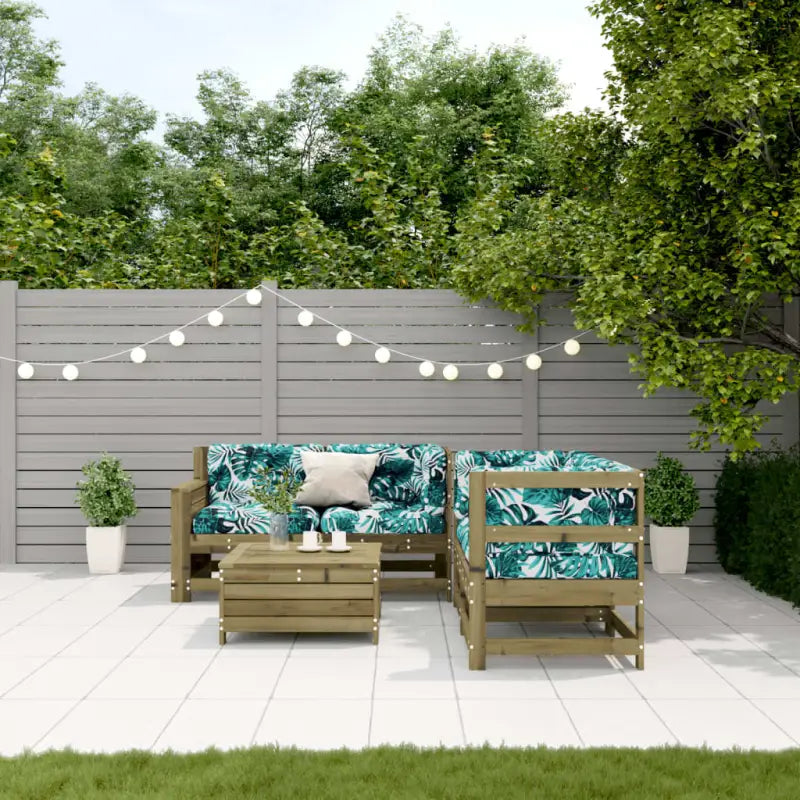 Houten loungeset in massief douglashout met modulair ontwerp - Naturel geïmpregneerd - Tuinsets