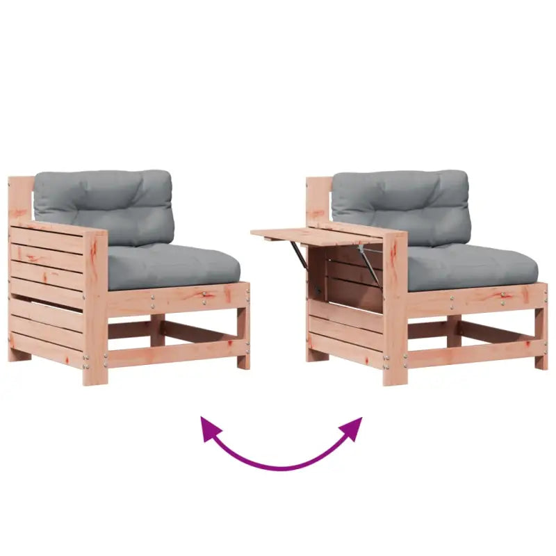 Houten loungeset in massief douglashout met modulair ontwerp - Tuinsets