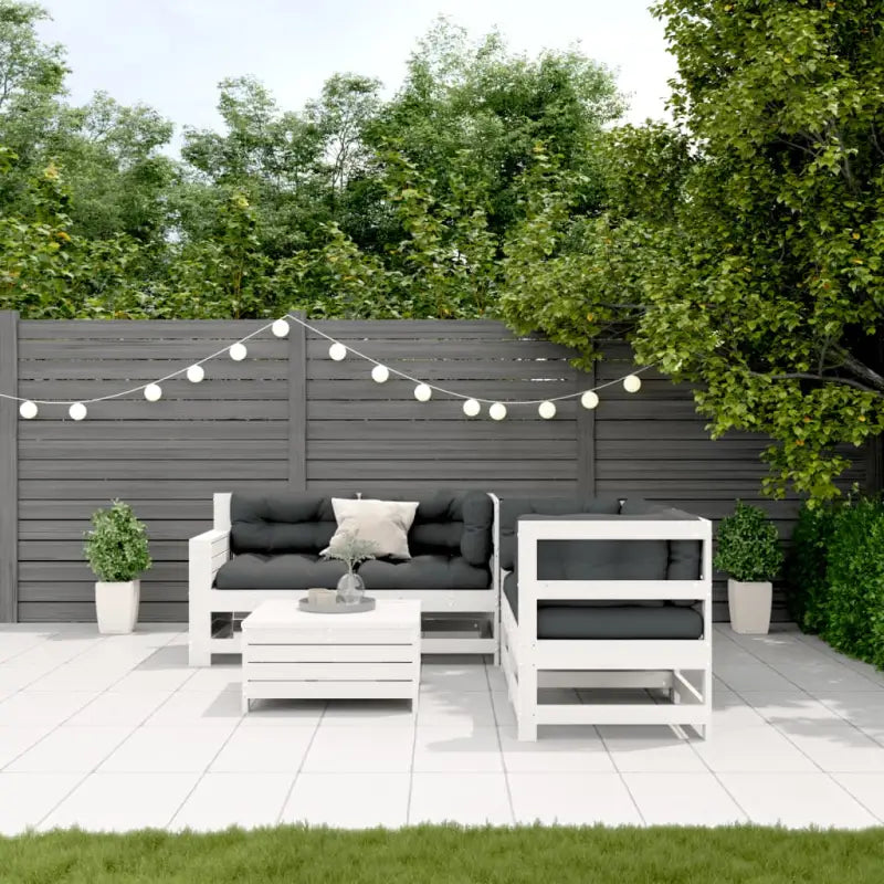 Houten loungeset in massief douglashout met modulair ontwerp - Wit grenenhout - Tuinsets