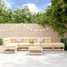 Houten loungeset in massief douglashout met voetenbank en salontafel - Natuurlijk grenenhout - Tuinsets