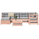 Houten loungeset in massief grenenhout met modulair ontwerp en comfortabele afmetingen - Natuurlijk douglashout