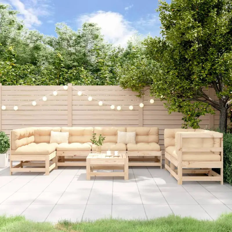 Houten loungeset in massief grenenhout voor je tuin of terras - Natuurlijk grenenhout - Tuinsets