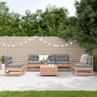 Houten loungeset met gelat ontwerp en modulair concept in geïmpregneerd grenenhout - Natuurlijk douglashout - Tuinsets