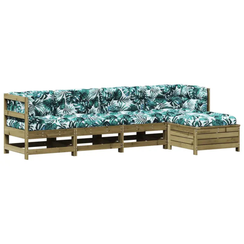 Houten loungeset met gelat ontwerp en modulair ontwerp van geïmpregneerd grenenhout - Tuinsets