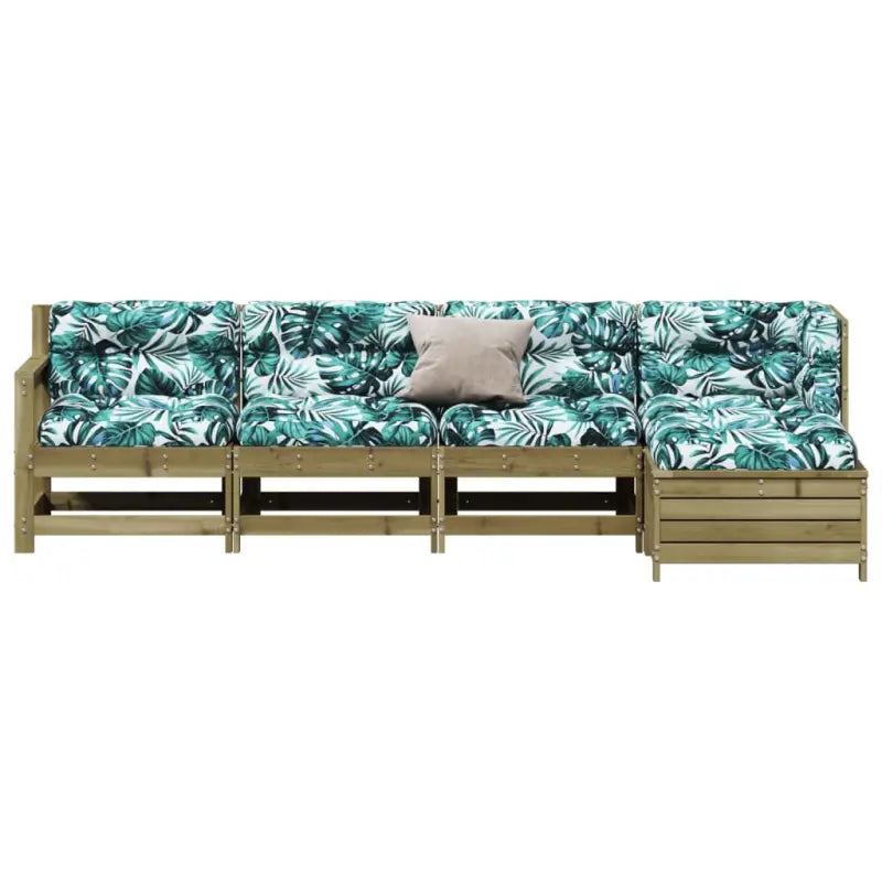 Houten loungeset met gelat ontwerp en modulair ontwerp van geïmpregneerd grenenhout - Tuinsets