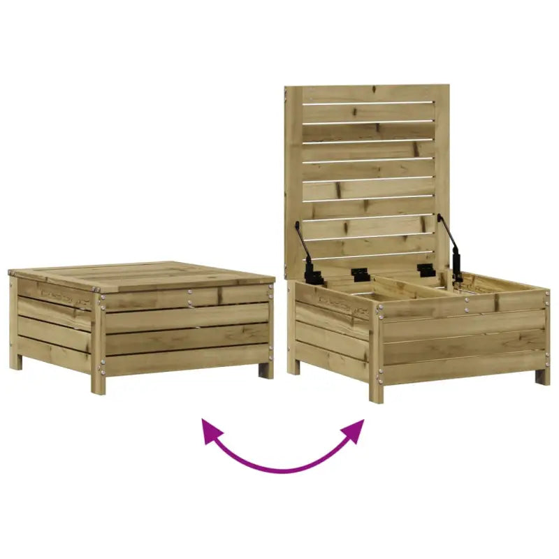 Houten loungeset met gelat ontwerp en modulair ontwerp van geïmpregneerd grenenhout - Tuinsets