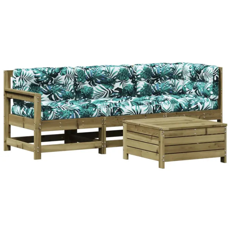 Houten loungeset met gelat ontwerp van geïmpregneerd grenenhout - Tuinsets