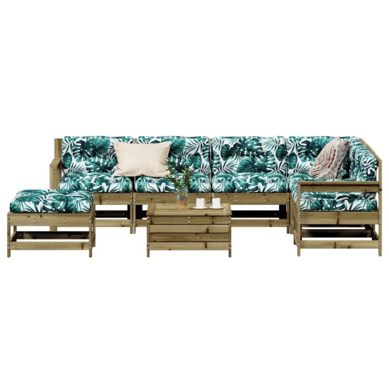 Houten loungeset met gelat ontwerp van massief douglashout - Naturel geïmpregneerd - Tuinsets