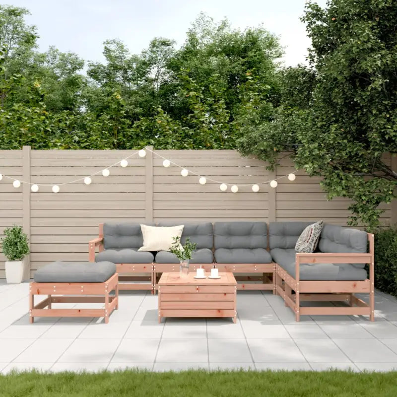 Houten loungeset met gelat ontwerp van massief douglashout - Tuinsets