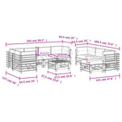 Houten loungeset met massief grenenhout en comfortabele kussens - Tuinsets