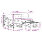 Houten loungeset met massief grenenhout en voetenbank salontafel - Tuinsets