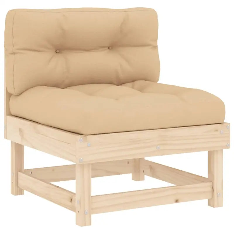 Houten loungeset met massief grenenhout en voetenbank salontafel - Tuinsets