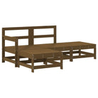 Houten loungeset met massief grenenhout en voetenbank salontafel - Tuinsets