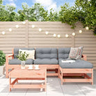 Houten loungeset met massief grenenhout en voetenbank voor in de tuin - Natuurlijk douglashout - Tuinsets